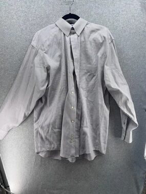 Tommy Hilfiger Men's White and Gray Mini-Check Dress Shirt